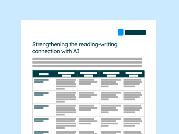 Strengthening the reading–writing connection with AI infographic
